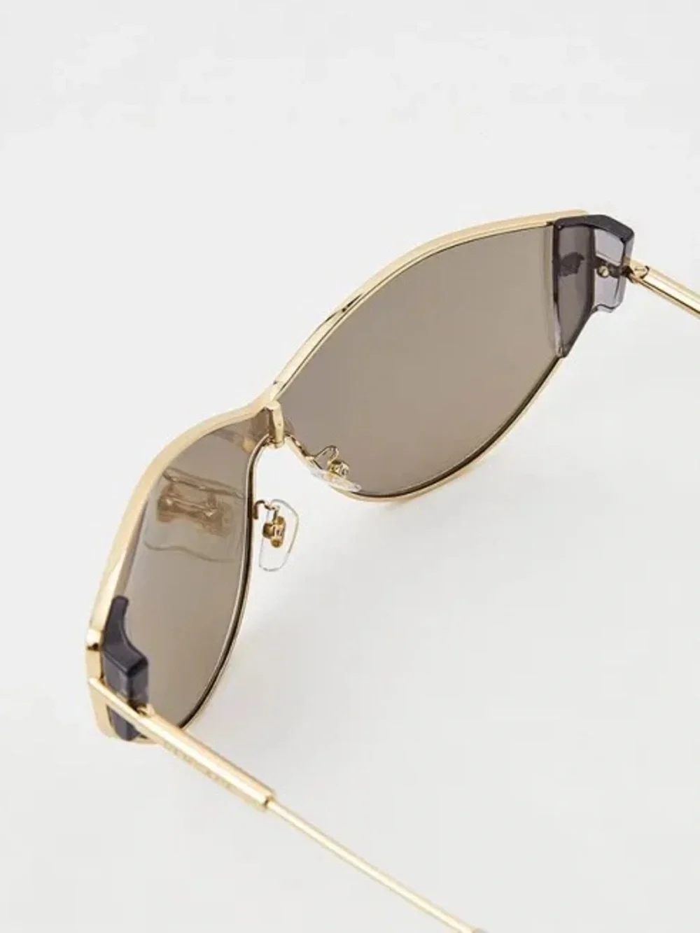 New Versace VE2239 12526G Gold-Tone Cat-Eye Sunglasses Silver Lenses Authentic